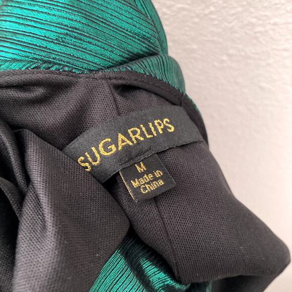 Sugarlips Cannes Liquid Satin Evening Maxi Dress - Emerald Green - Medium - Picture 6 of 7